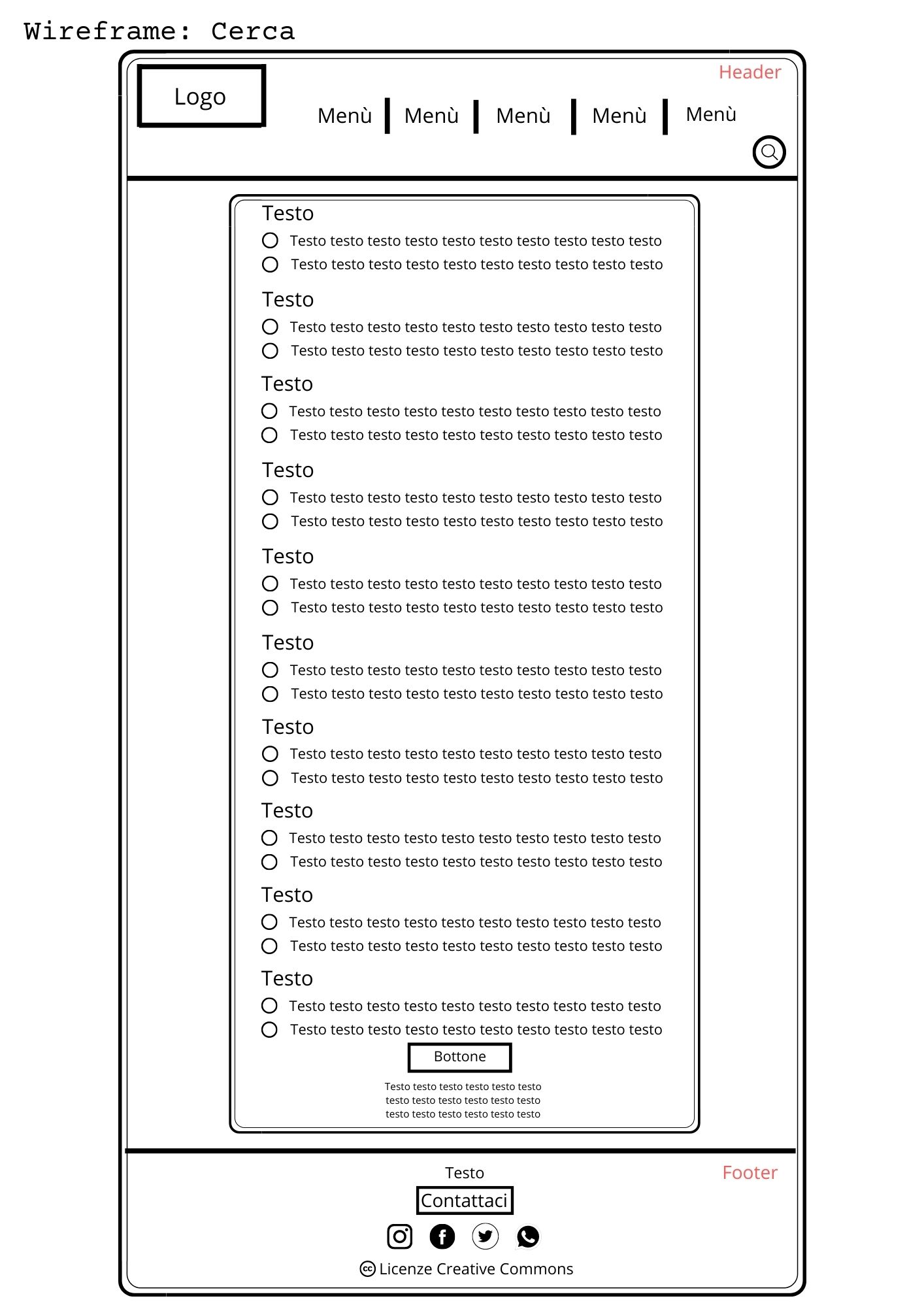 wireframe pagina cerca